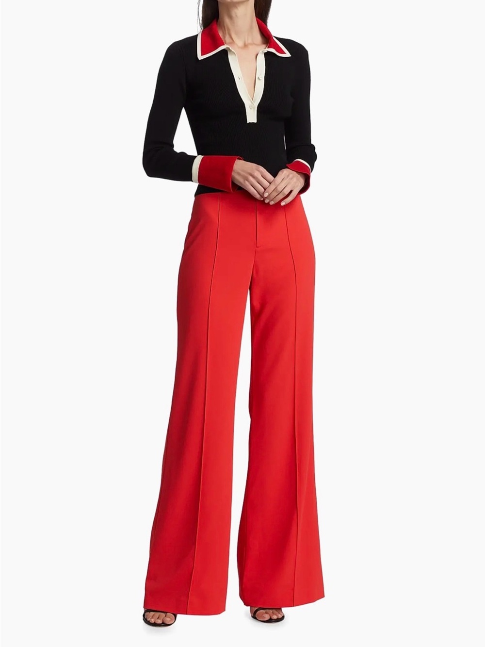 Alice + Olivia Dylan High-Waisted Wide-Leg Pants - Picture 2 of 16